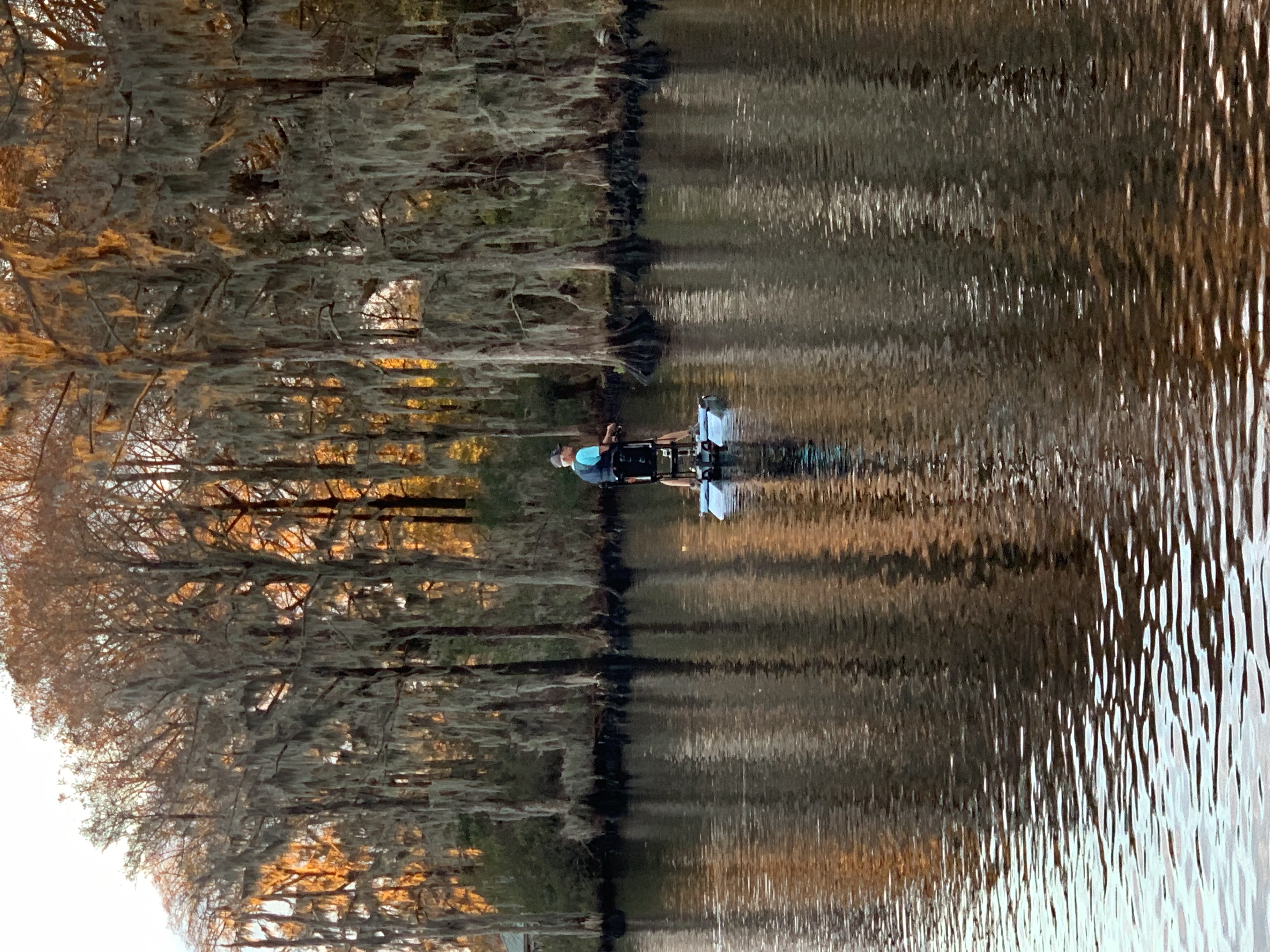 Man fishing on portable sportsmen’s kayak