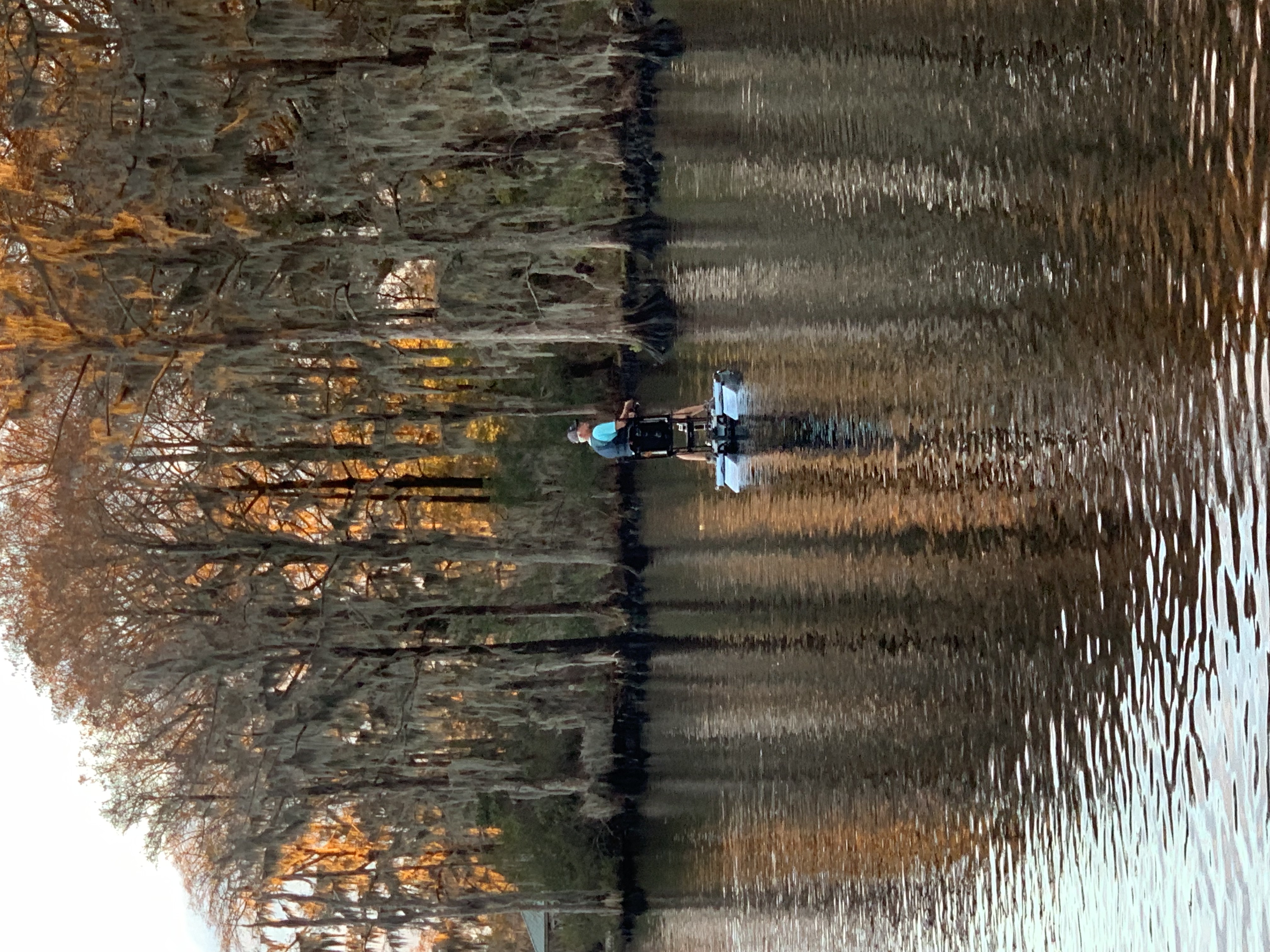 Man on Portable Kayak Peddle System